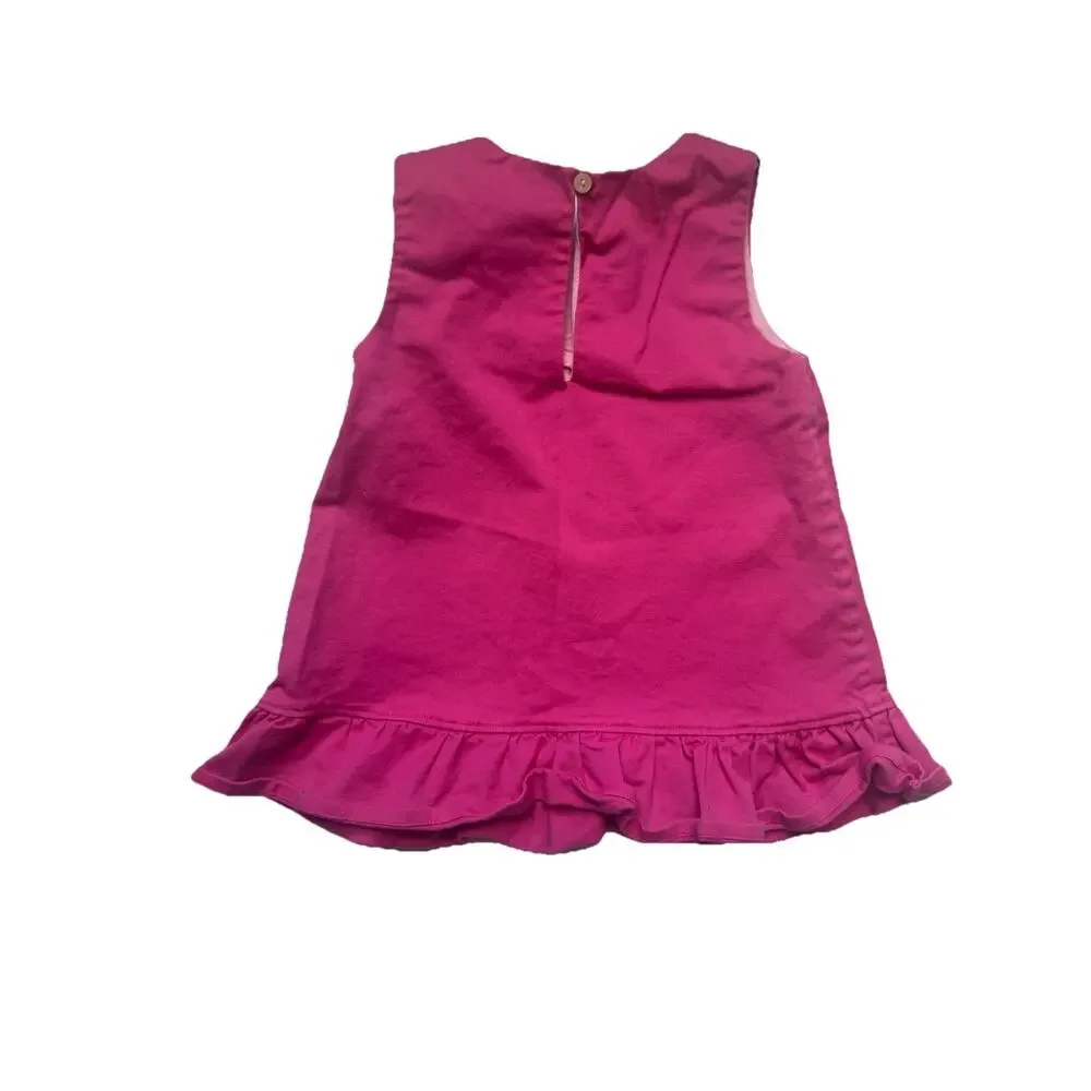 Girls Ralph Lauren Pink Sleeveless Ruffle Hem Dress 9M Baby Pony Logo